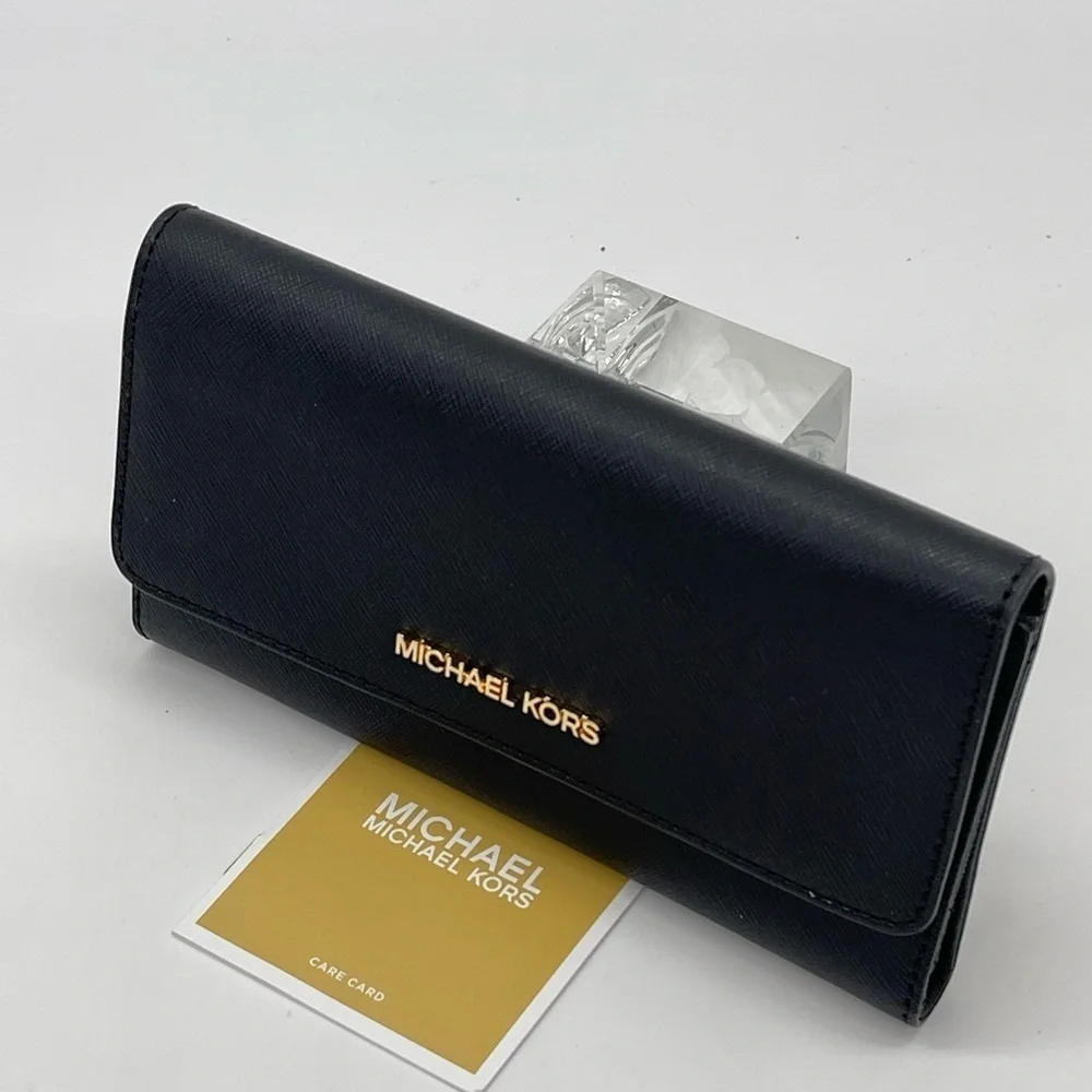 Michael Kors Large Trifold Wallet Black